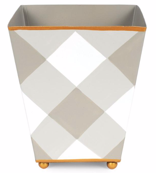 Taupe Buffalo Check Cachepot