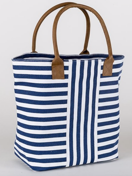 Navy Stripes Cabana Tote