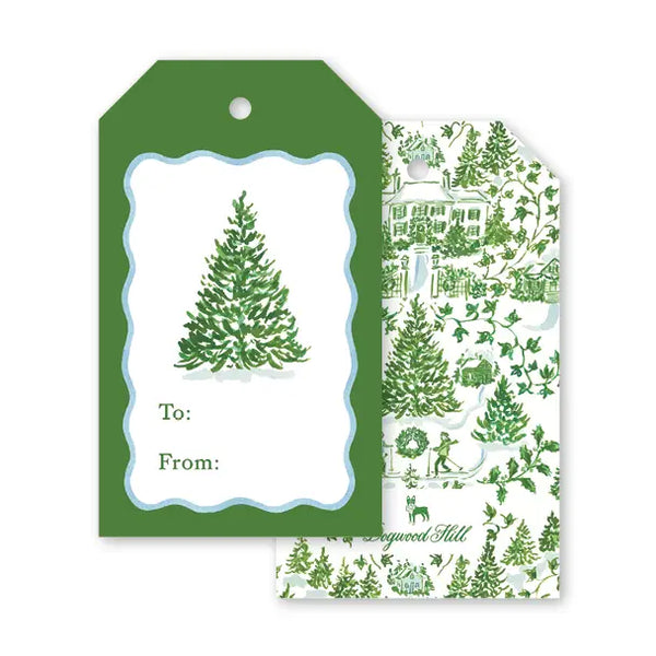 Winter Toile Christmas Gift Tags