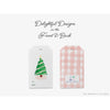 Pink Gingham Christmas Tree Holiday Gift Tags Set