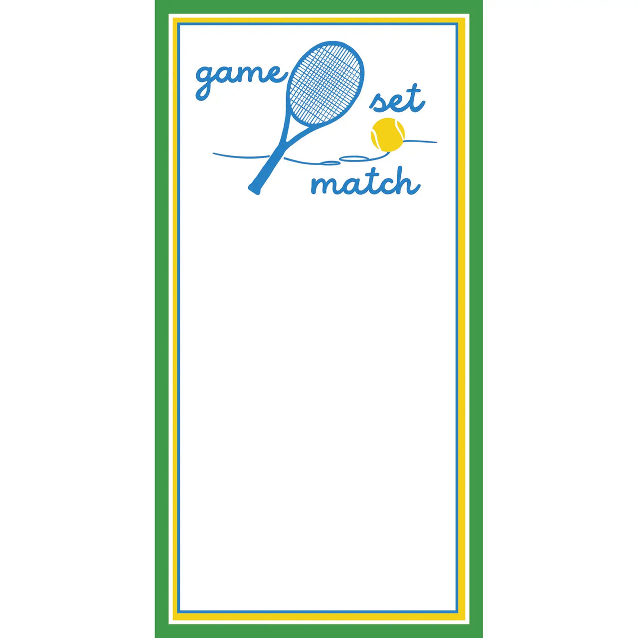 Game Set Match List Notepad