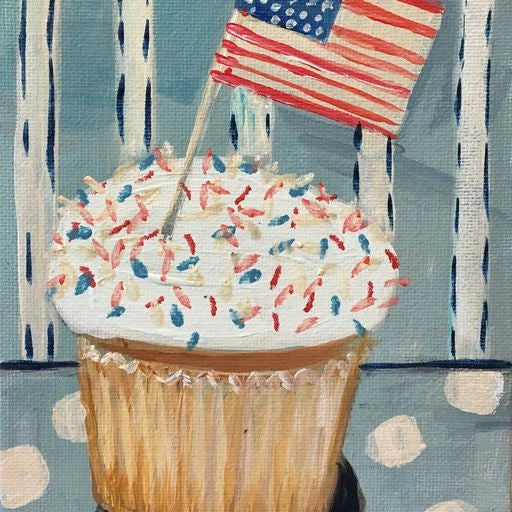 Red White & Blue Cupcake Greeting Card