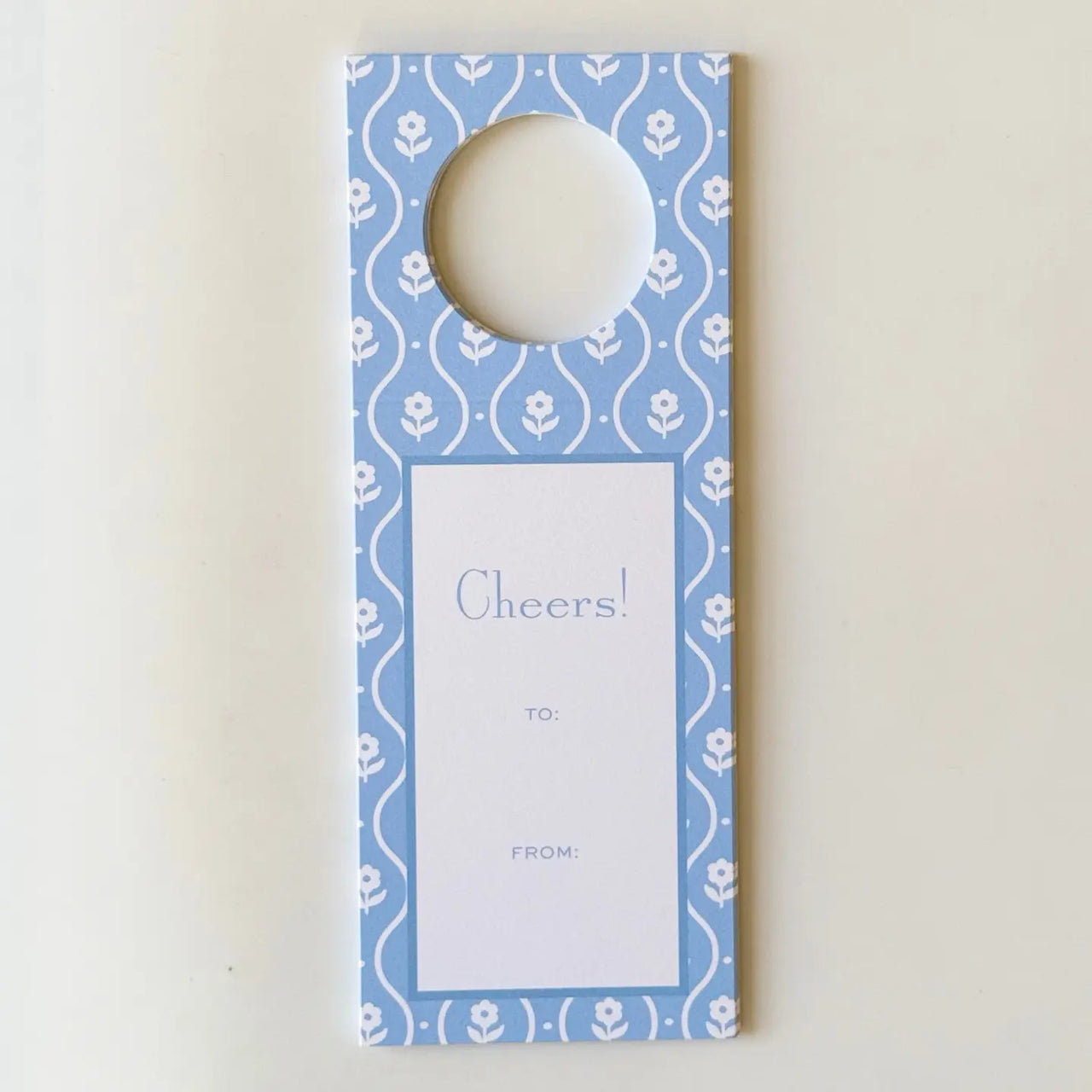 Blue Little Flowers Wine Tags