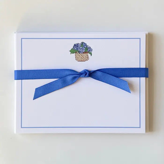 Hydrangea Basket Flat Notecards