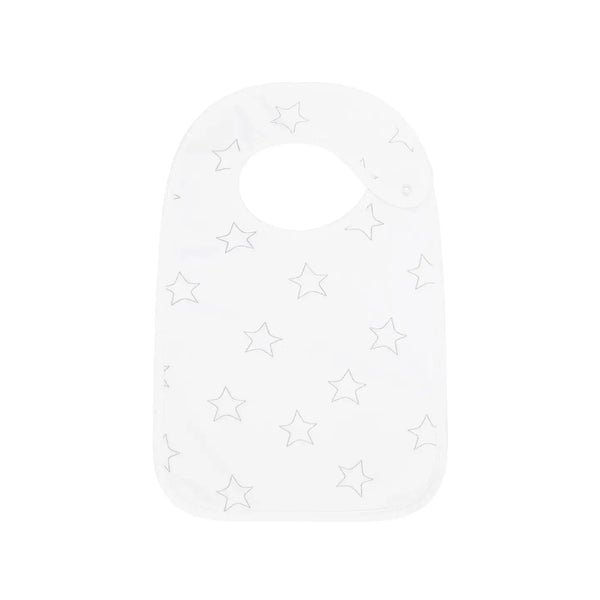 Grey Stars Print Feeding Bib