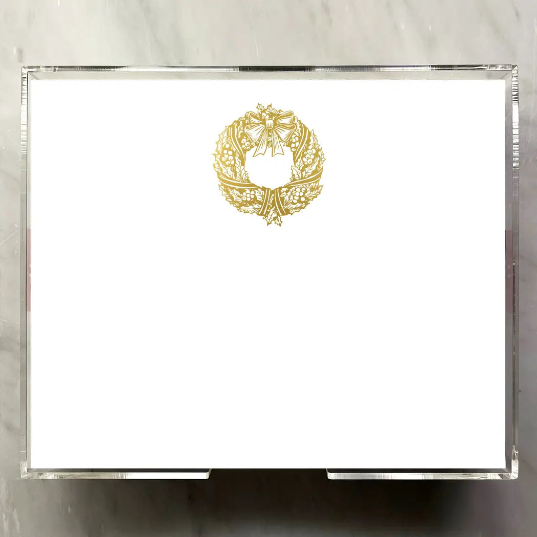 Wreath Gold Foil Large Notepad