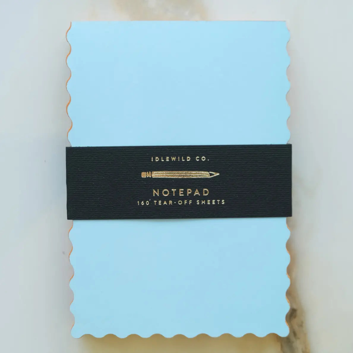 Sky With Tangerine Edge Mini Wave Shaped Notepad