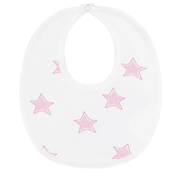 Pink Stars Print Baby Bib