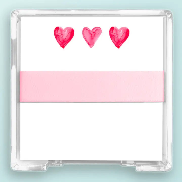 3 Pink Hearts Desk Set