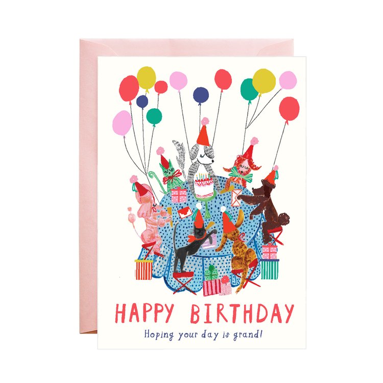 Dog Party Birthday Greeting Card