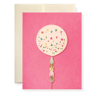 Pink Balloon Birthday Greeting Card