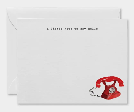 Red Vintage Telephone Flat Notecards