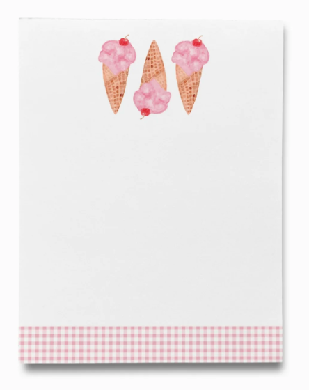 Ice Cream Cone Notepad