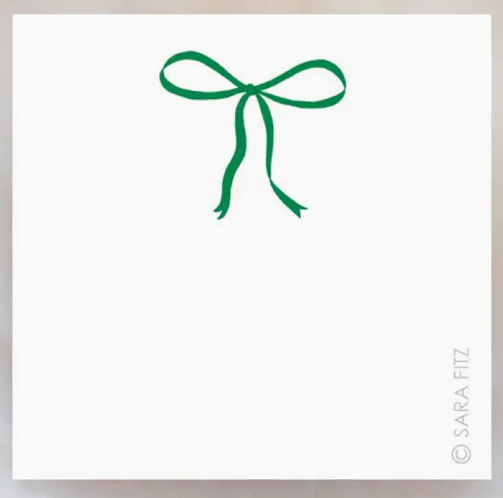 Green Bow Notelets
