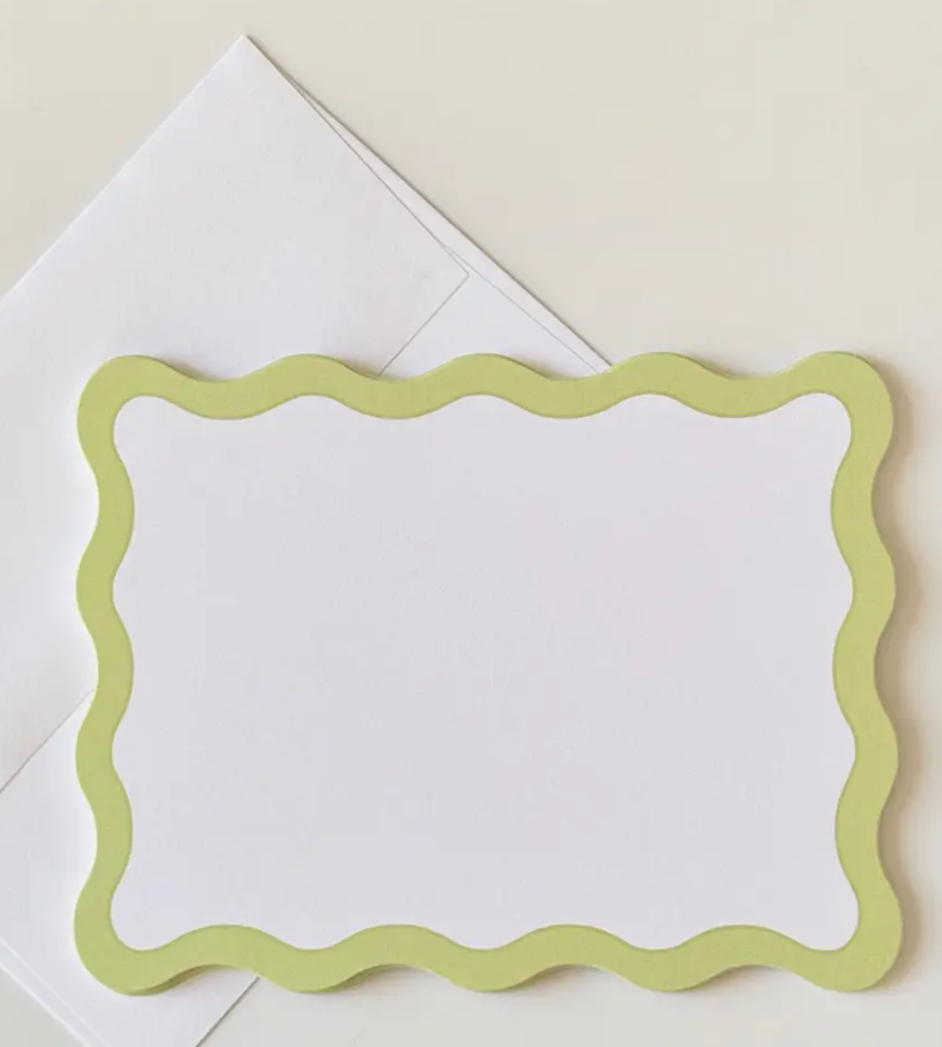 Pear Scallop Edge Flat Notecards