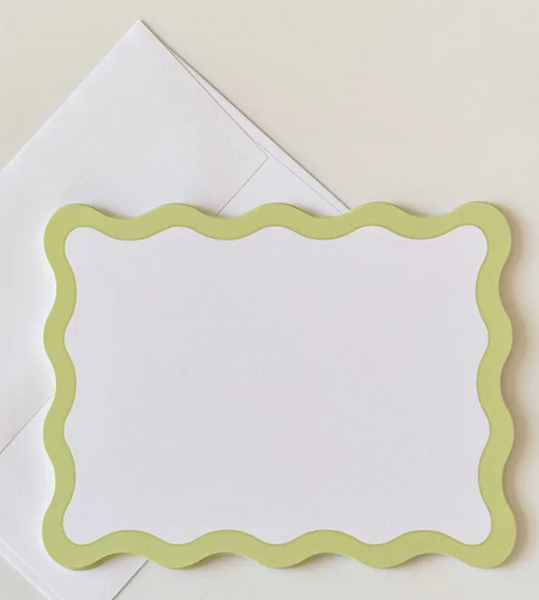 Pear Scallop Edge Flat Notecards