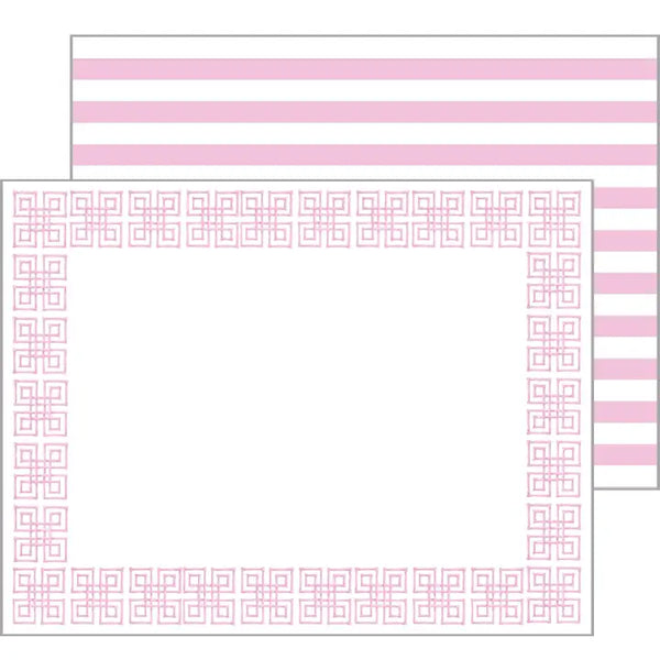 Pink Bamboo Fret Flat Notecard Set