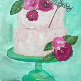 Vintage Birthday Cake Greeting Card