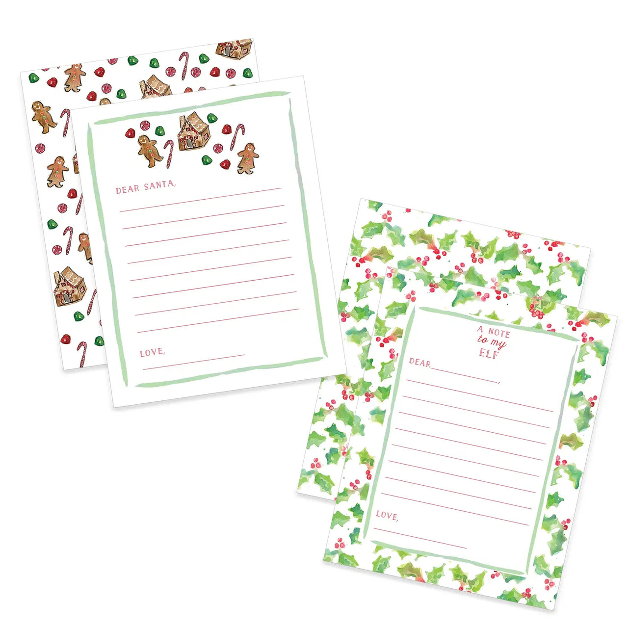 Santa and Elf Flat Notecards