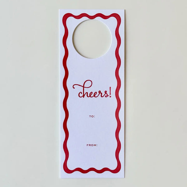 Red Ribbon Wine Tags