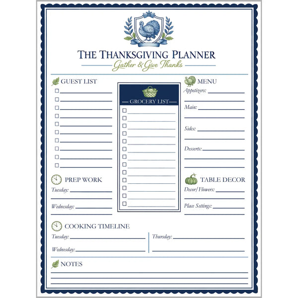 Thanksgiving Planner Notepad