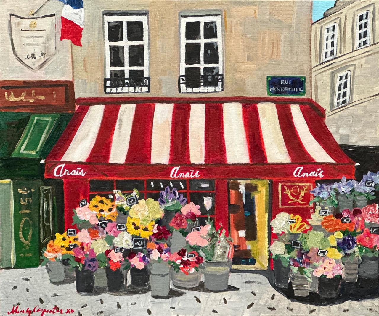 Paris Flower Shop Greeting Card