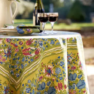 Jardin Blue and Vert Tablecloth