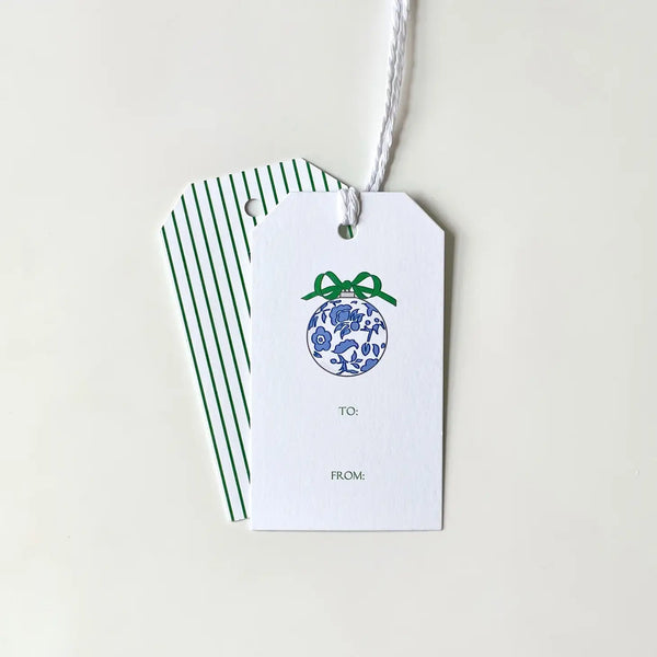 Chinoiserie Christmas Ornament Gift Tag Set