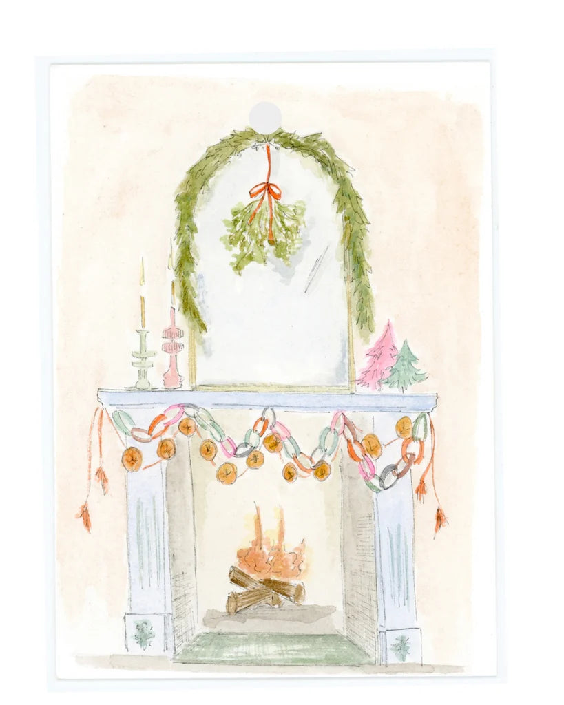 Cozy Fireplace Christmas Gift Tags