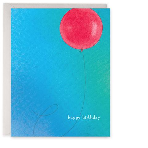 Happy Birthday Red Balloon Greeting Card