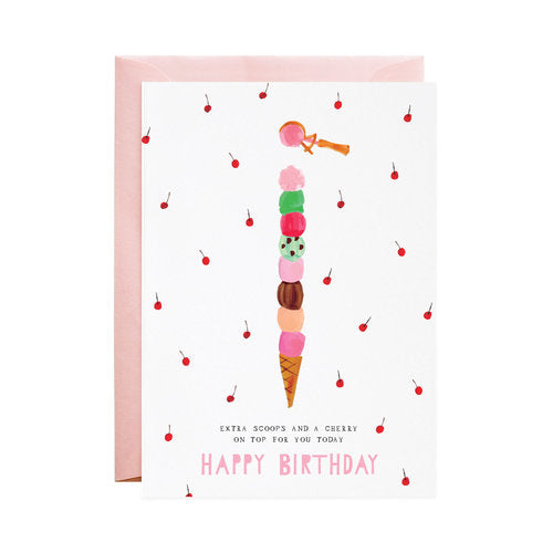 Extra Birthday Scoops Greeting Cards