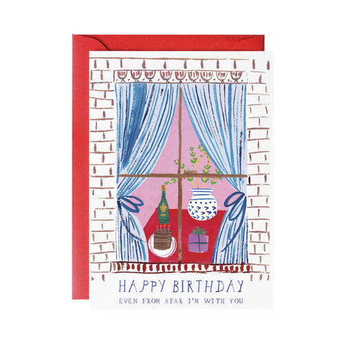 Window Party Birthday Greeting Card