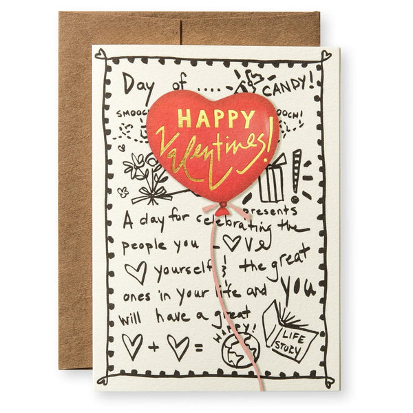 Heart Balloon Valentine's Greeting Card