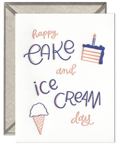 Cake & Ice Cream Birthday Greeting Card
