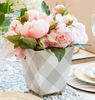 Taupe Buffalo Check Cachepot