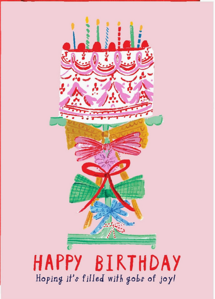 Ribbons On the Cake Birthday Greeting Card