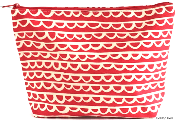 Scallop Red Large Travel Pouch