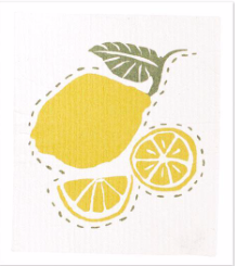 Limone Yellow Blu Dish Cloths