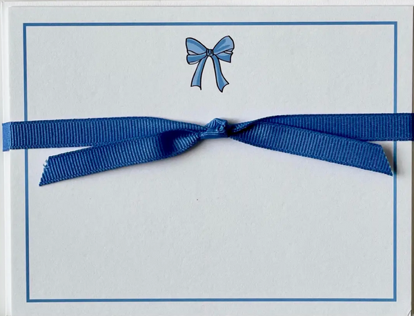 Blue Bow Flat Note Card Set