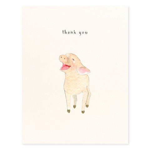 Happy Piglet Thank You Greeting Card